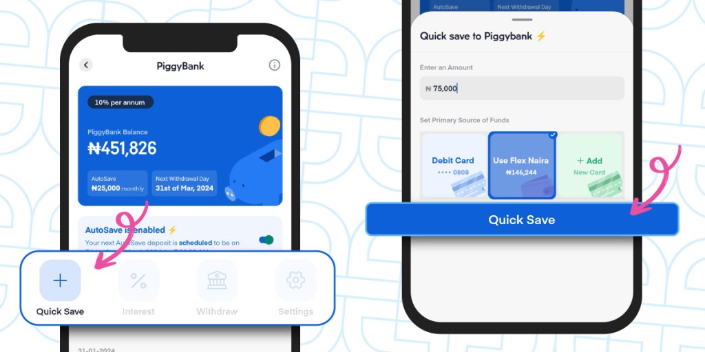 How to use Quick Save on PiggyVest