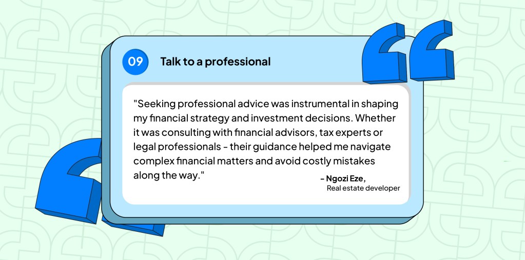 How to become rich — Talk to a professional