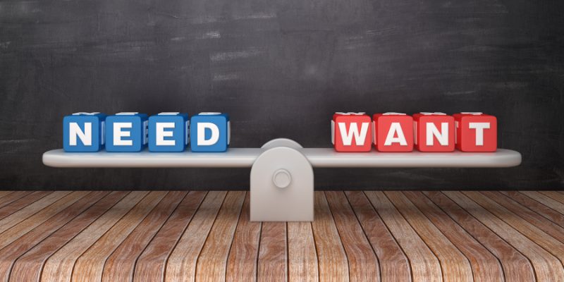 What are the key difference between wants and needs? — What is the difference between wants and needs?
